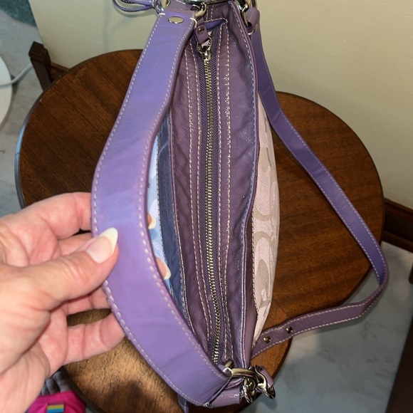 Coach f14711 Optic convertible Zoe bag shoulder bag   satchel  Lilac  rare color - Picture 13 of 17
